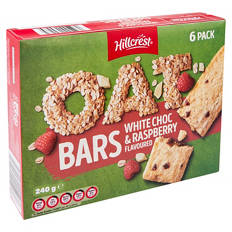White Choc & Raspberry Oat Bars 6 Pack 240g